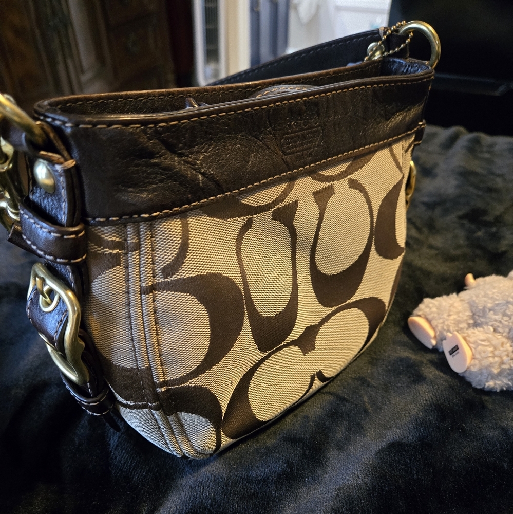 Coach Signature Brown Mini Zoe  Handbag #41856